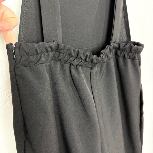 Nasty Gal Wide Leg Dungaree Jumpsuit overalls BLACK size 10 NWT - Picture 9 of 17